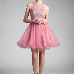 Halter Neck A-Line Shape Prom Dress CDUJ0119